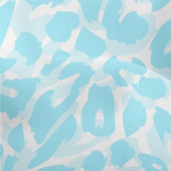 Bright Aqua Leopard Print Lightweight Performance Linen