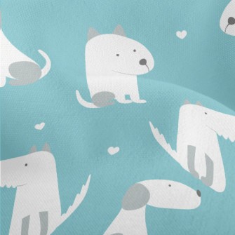 Spotted White Cute Dog Lightweight Performance Linen