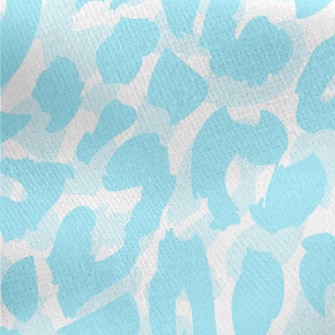 Bright Aqua Leopard Print Jersey Backed Fleece