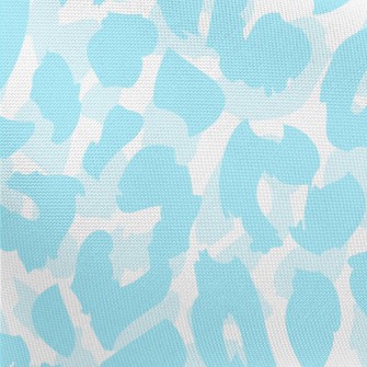 Bright Aqua Leopard Print Pongee