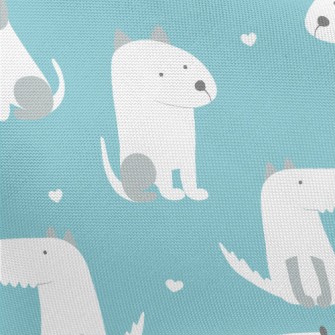 Spotted White Cute Dog Pongee