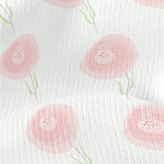 Gentle Pink Flowers Stretch Jersey