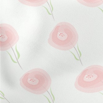 Gentle Pink Flowers Lightweight Cotton Poplin