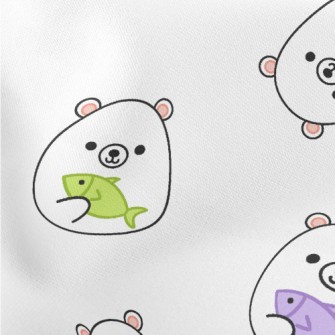 White Bear Holding Colorful Fi Lightweight Cotton Poplin