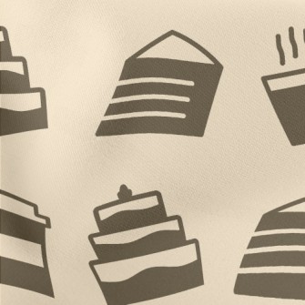 Coffee Cake Pattern Lightweight Cotton Poplin