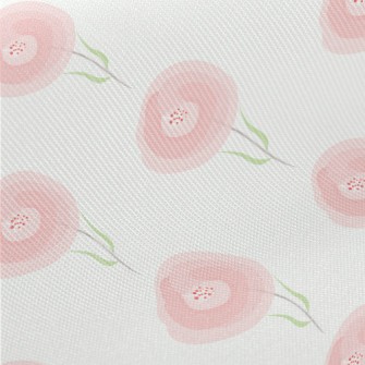 Gentle Pink Flowers Midweight Cotton Poplin