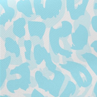 Bright Aqua Leopard Print Midweight Cotton Poplin