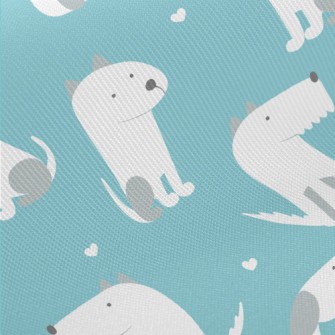 Spotted White Cute Dog Midweight Cotton Poplin