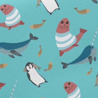 Narwhal Penguins And Seals Midweight Cotton Poplin