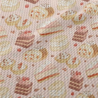 Hand Drawn Sweet Cake Dessert Birdseye Piqué