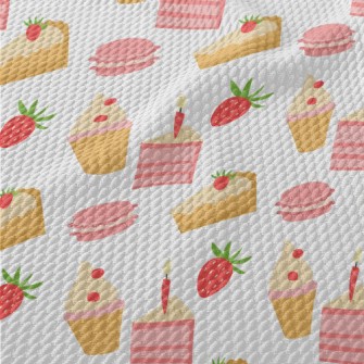 Strawberry Flavored Cake Macar Birdseye Piqué