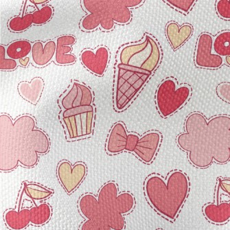 Pink Love Food Cloud Pattern Waterproof Canvas
