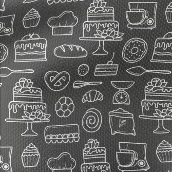White Line Bakery Pattern Waterproof Canvas