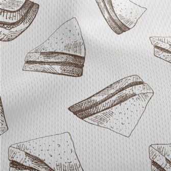 Hand Drawn Sketched Sandwich Athletic Mesh Flat Back