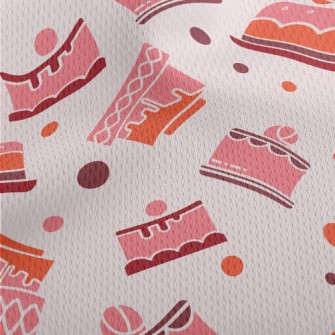 Simple Color Block Cake Patter Athletic Mesh Flat Back