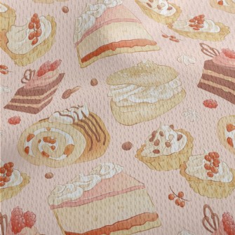 Hand Drawn Sweet Cake Dessert Athletic Mesh Flat Back