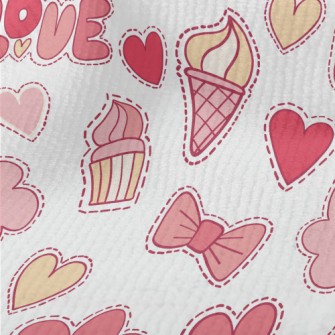 Pink Love Food Cloud Pattern Terry