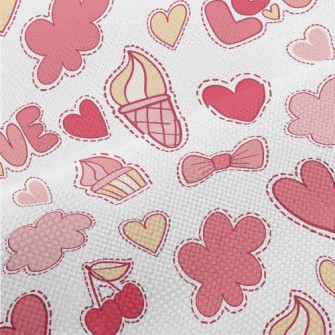 Pink Love Food Cloud Pattern Performance Linen