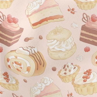 Hand Drawn Sweet Cake Dessert Stretch Ponte