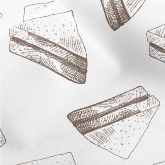 Hand Drawn Sketched Sandwich Micro Fleece