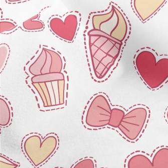 Pink Love Food Cloud Pattern Micro Fleece