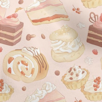 Hand Drawn Sweet Cake Dessert Micro Fleece