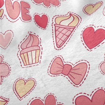 Pink Love Food Cloud Pattern Minky