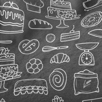 White Line Bakery Pattern Minky