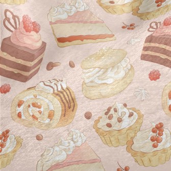 Hand Drawn Sweet Cake Dessert Minky