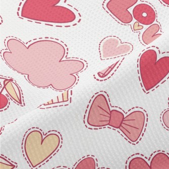 Pink Love Food Cloud Pattern Piqué