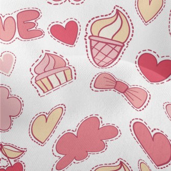 Pink Love Food Cloud Pattern Lightweight Performance Linen
