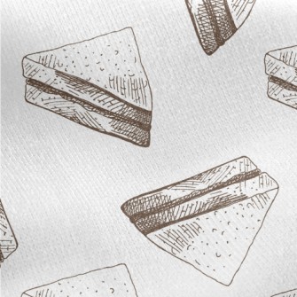 Hand Drawn Sketched Sandwich Jersey Backed Fleece
