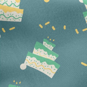 Green And Yellow Three-layer C Jersey Backed Fleece