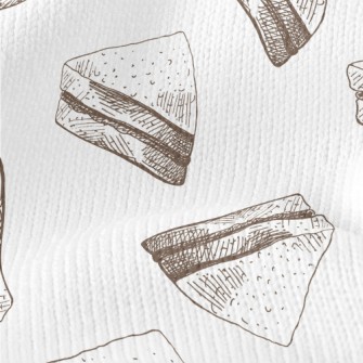 Hand Drawn Sketched Sandwich Stretch Jersey