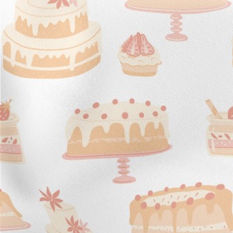 Gentle Wedding Cakes And Sweet Lightweight Cotton Poplin