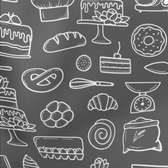 White Line Bakery Pattern Lightweight Cotton Poplin