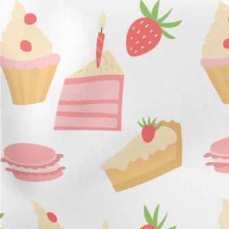 Strawberry Flavored Cake Macar Lightweight Cotton Poplin