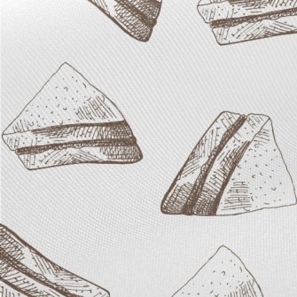 Hand Drawn Sketched Sandwich Midweight Cotton Poplin