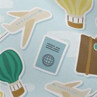 Travel Airplane Hot Air Balloo Chiffon