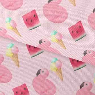 Flamingo And Watermelon Ice Cr Waterproof Oxford