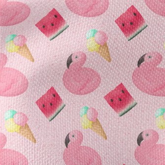 Flamingo And Watermelon Ice Cr Waterproof Canvas