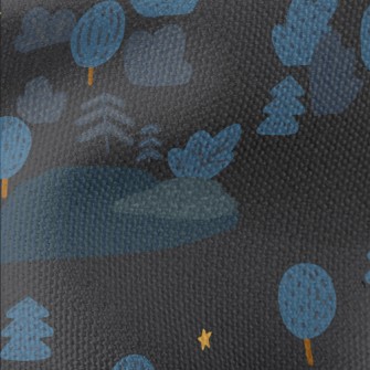 Cute Little Forest At Night Waterproof Canvas