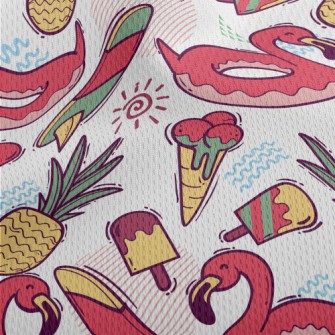 Flamingo Swimming Ring Athletic Mesh Flat Back