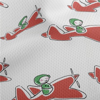 Cool Fighter Plane Athletic Mesh Flat Back