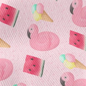Flamingo And Watermelon Ice Cr Standard Corduroy