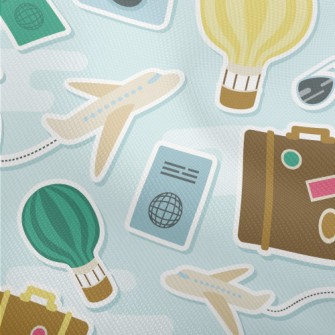 Travel Airplane Hot Air Balloo Dobby