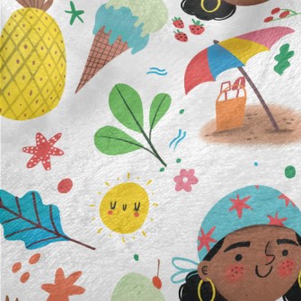 Holiday Headscarf Girl Minky
