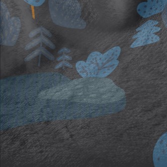 Cute Little Forest At Night Minky
