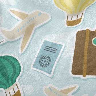 Travel Airplane Hot Air Balloo Minky