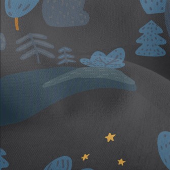 Cute Little Forest At Night Lightweight Performance Linen